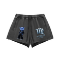 Snow Washed Raw Edge Drawstring Shorts