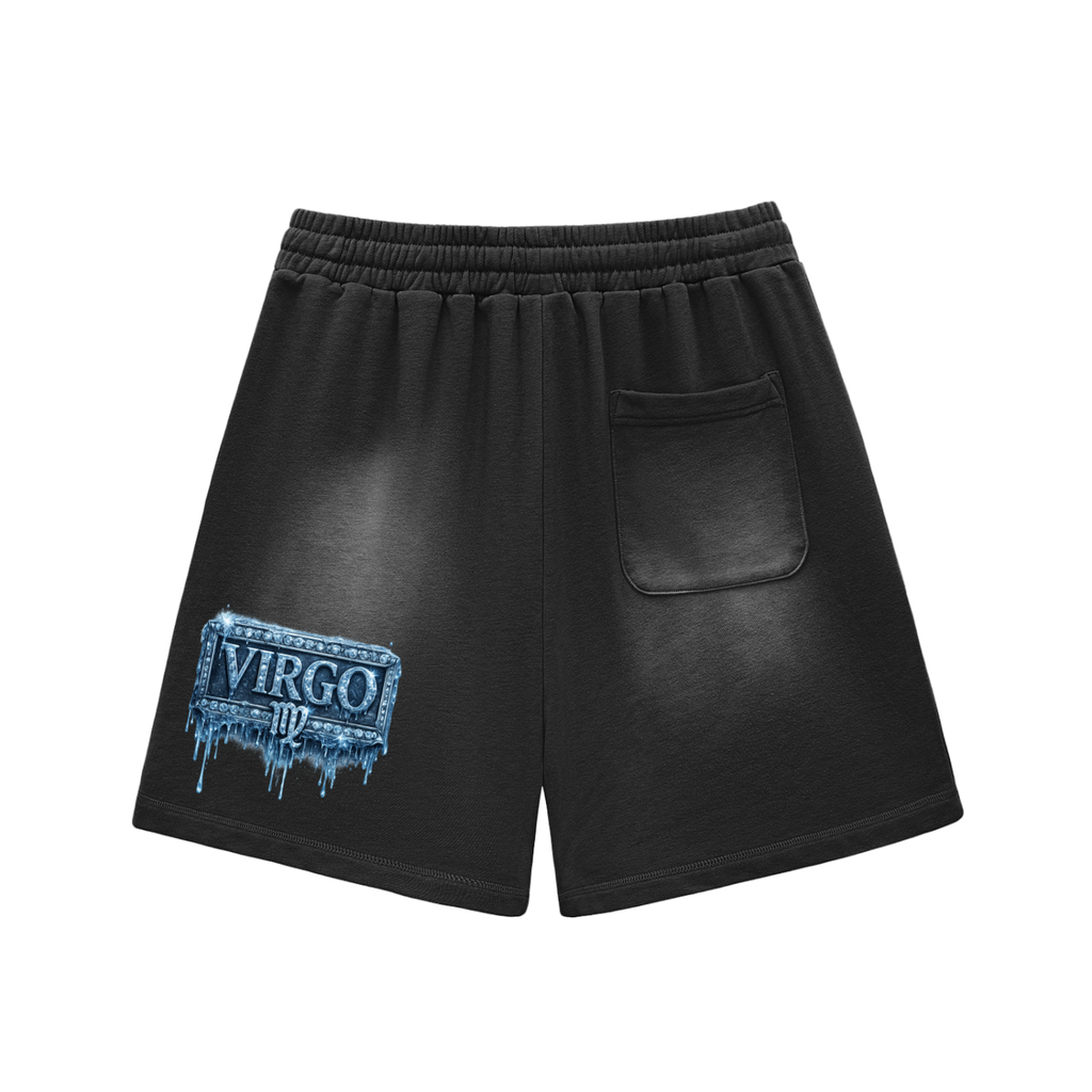 Sun Fade Raw Edge Cotton Shorts