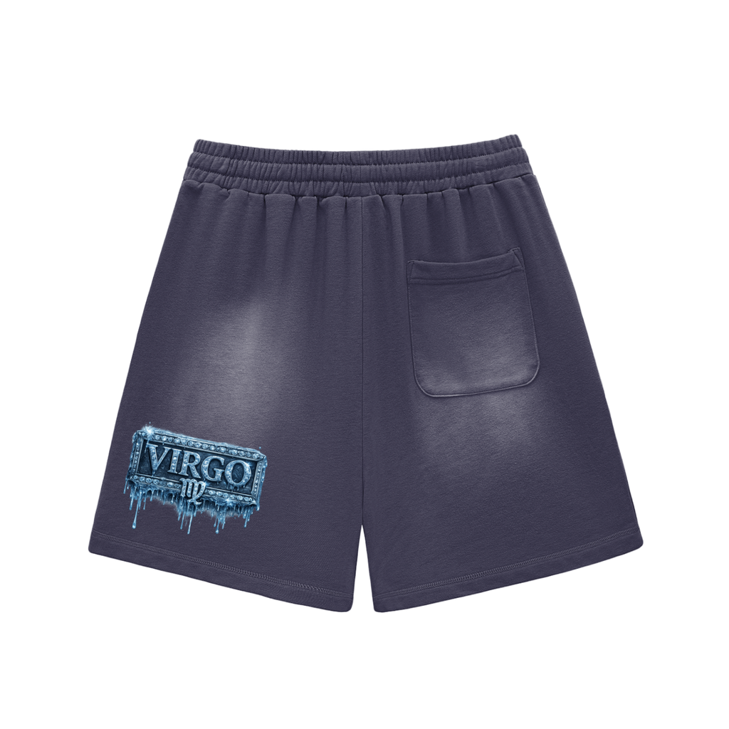 Sun Fade Raw Edge Cotton Shorts