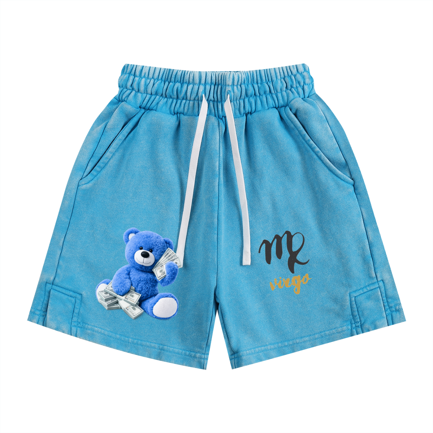 blue shorts virgo