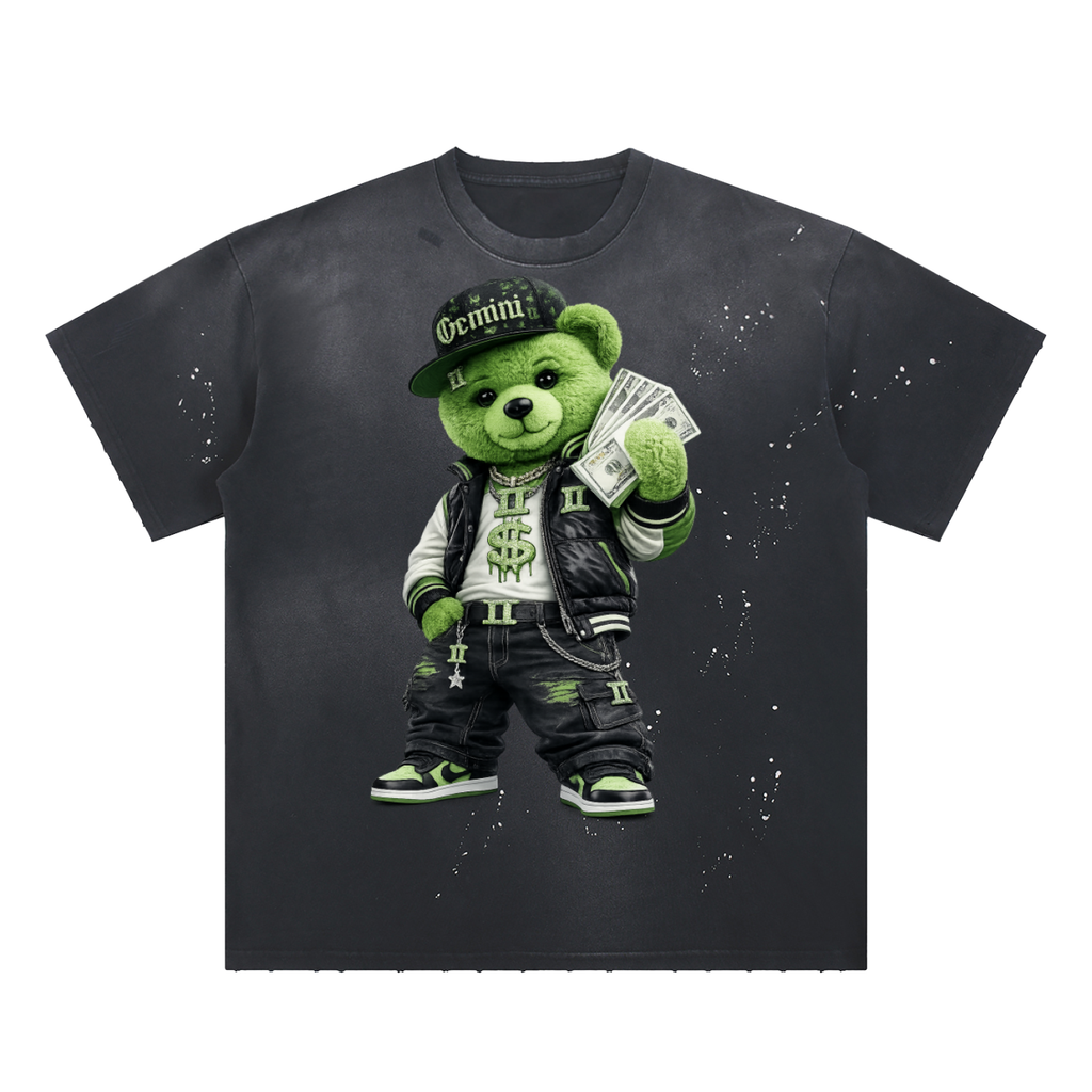 Hand-Frayed Sunfade Paint Splatter T-Shirt