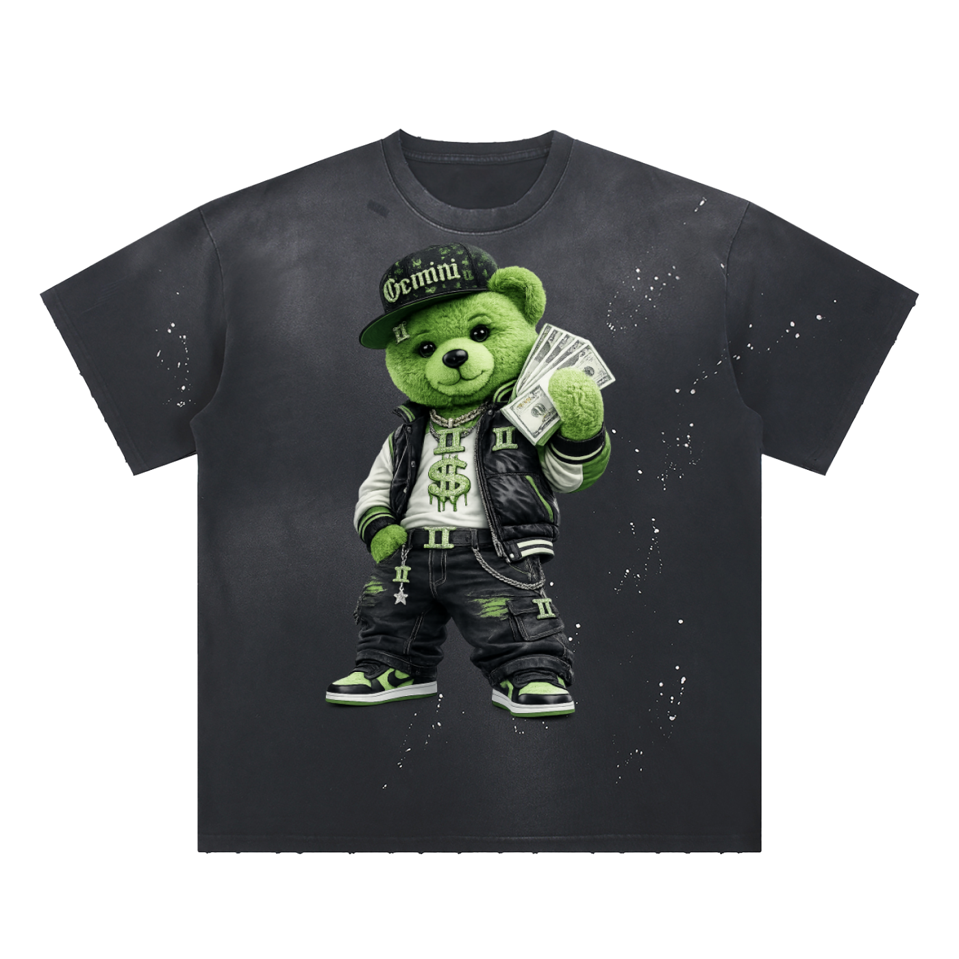 Hand-Frayed Sunfade Paint Splatter T-Shirt